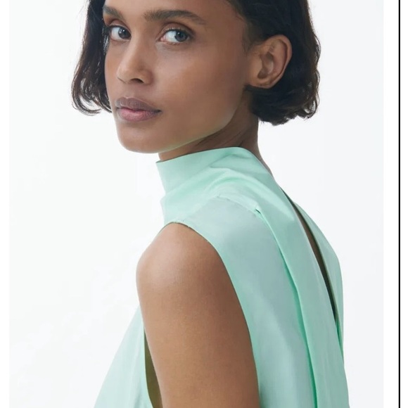 COS mint green organic cotton a-line dress - Picture 3 of 4